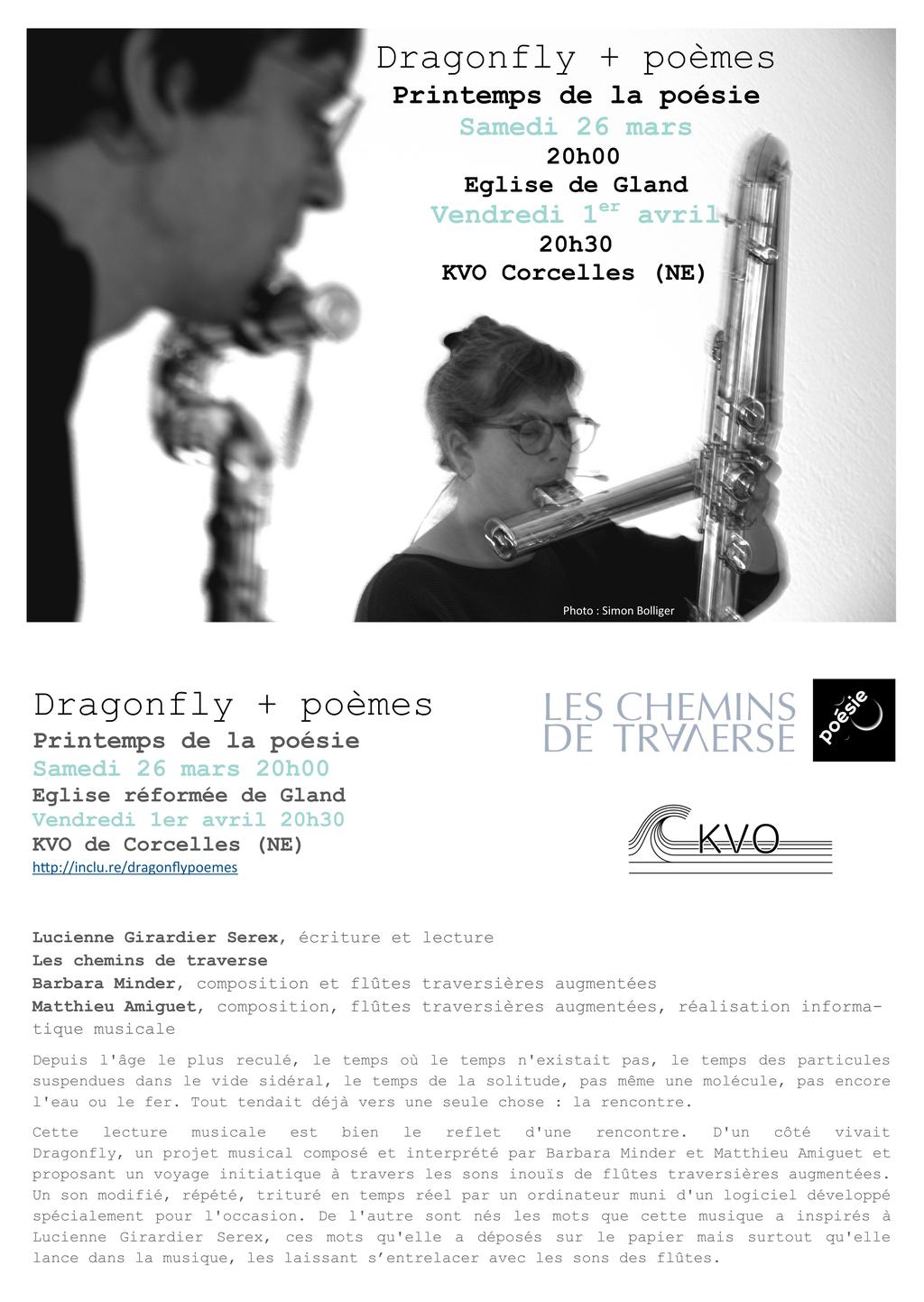 Flyer Dragonfly + poèmes Mars 2022